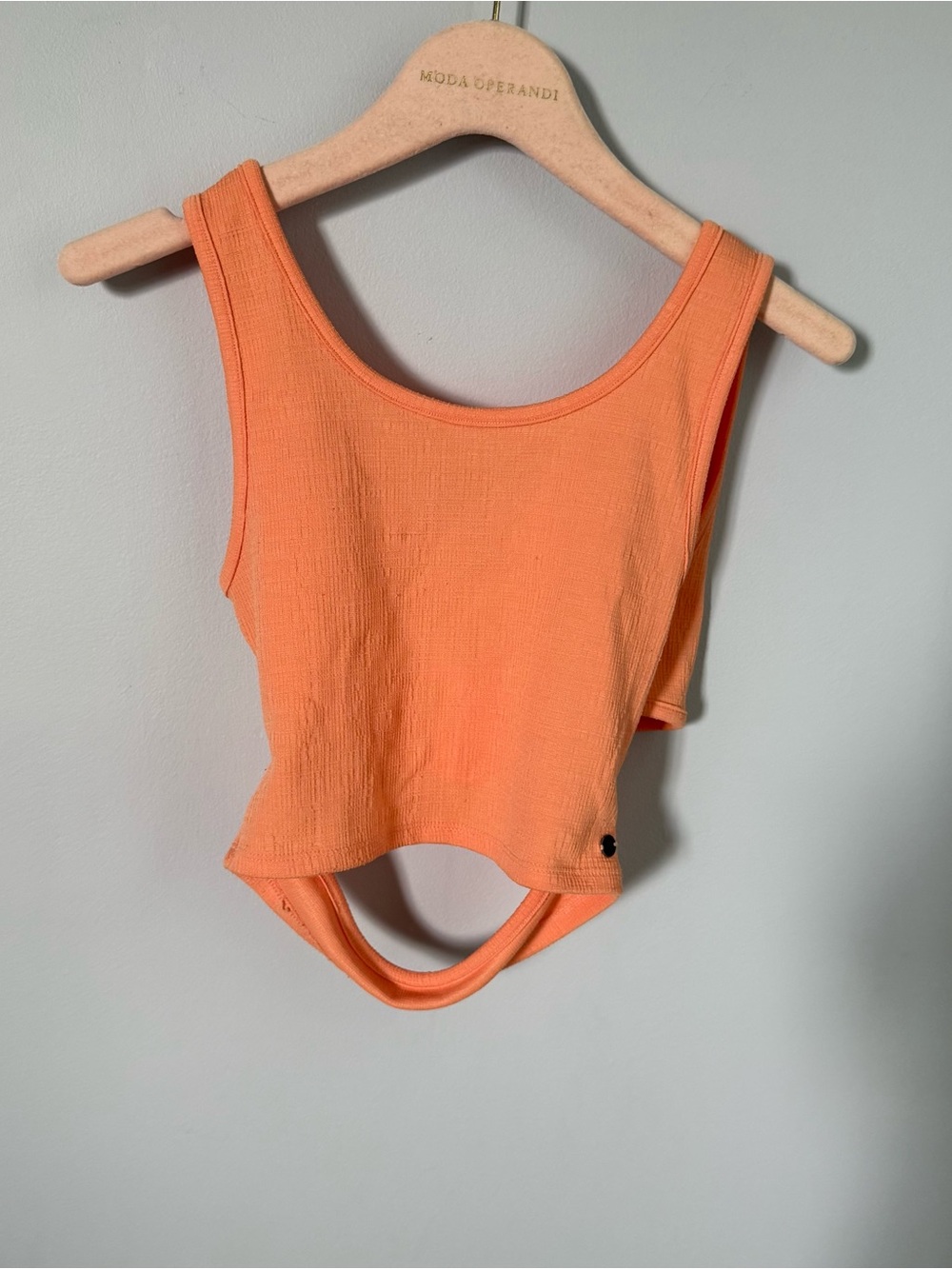 Roxy Orange Textured Cropped Tank